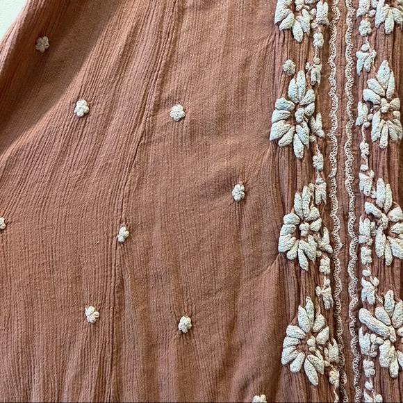 Free People Long Dress Embroidered Flowers - Picture 4 of 11